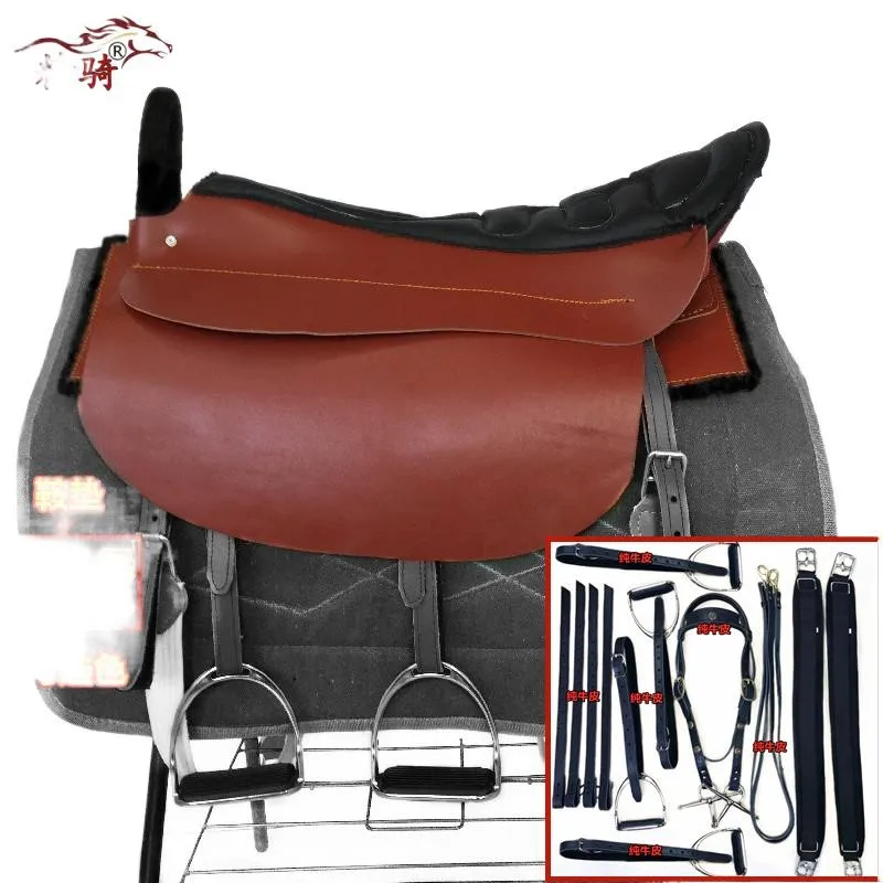 

sela de cavalo Full Set Of Pure Cowhide Double Saddle Accessories For Tourists Precision Riding Equestrian Equipment