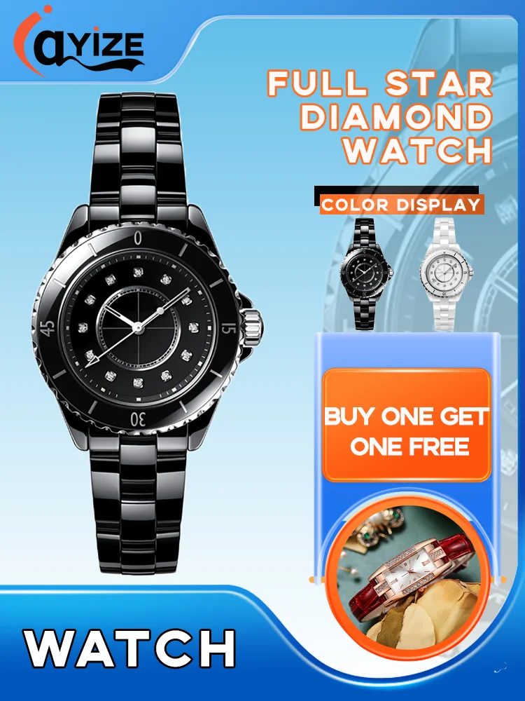 iayize Women Watch Fashion Diamond encrusted Ceramic Quartz Waterproof Watch Women Free Shiping Men Wristwatches 2024 reloj muje
iayize Women Watch Fashion Diamond encrusted Ceramic Quartz Waterproof Watch Women Free Shiping Men Wristwatches 2024 reloj muje