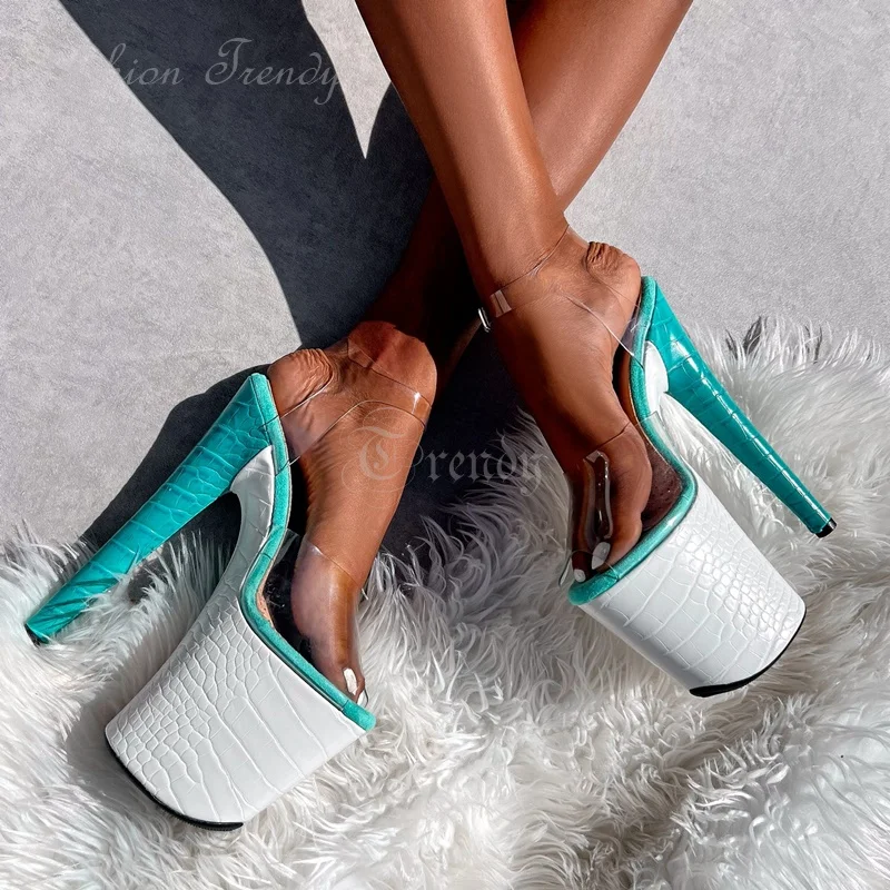 Sky Blue White Platform Stiletto Heels Steel Tube Plaid Leather Dance 20Cm Open Sandal Men Women Classy Hot Chick Nightclub Shoe
Sky Blue White Platform Stiletto Heels Steel Tube Plaid Leather Dance 20Cm Open Sandal Men Women Classy Hot Chick Nightclub Shoe