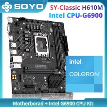 SOYO SY-Classic H610M Motherboard with Intel Celeron G6400 CPU Set for Desktop Computer Dr.Mos Dual-channel DDR4 LGA1700 SOYO SY-Classic H610M Motherboard with Intel Celeron G6400 CPU Set for Desktop Computer Dr.Mos Dual-channel DDR4 LGA1700