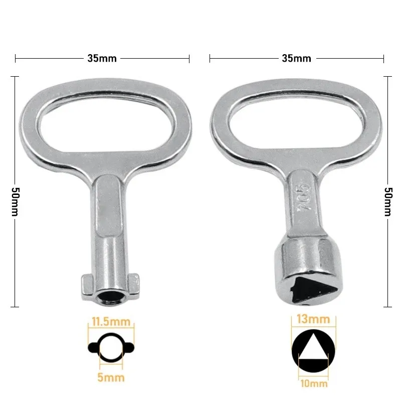 

Wear Resistance Zinc Alloy Durable Sturdy Key Wrench Triangle Universal Cabinet Drawer Electrical Elevator Valve