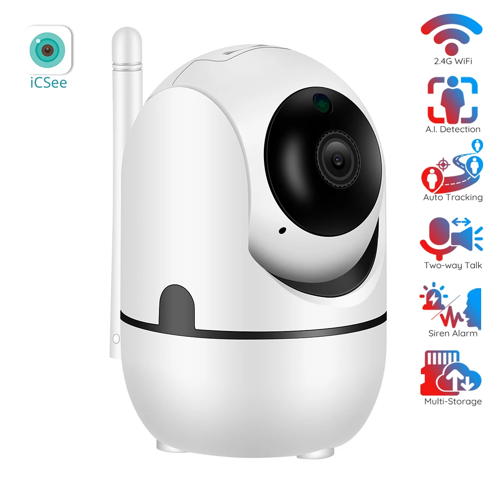 

1080P Full HD WiFi Pan Tilt IP Camera Indoor Home Security Auto Tracking Motion Detection Surveillance Camera for Baby/Pet iCSee