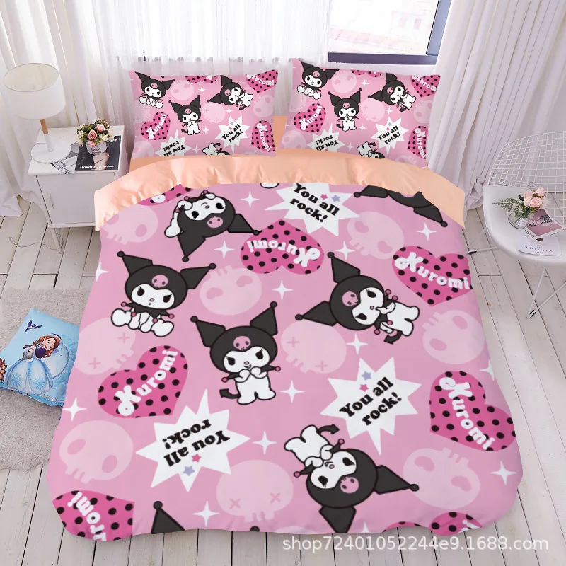 Anime Kawaii Sanrio Kuromi Pillowcase Bed Sheet Quilt Cover Cotton Three Piece Set Cartoon My Melody Soft Dormitory Home Bedding
Anime Kawaii Sanrio Kuromi Pillowcase Bed Sheet Quilt Cover Cotton Three Piece Set Cartoon My Melody Soft Dormitory Home Bedding