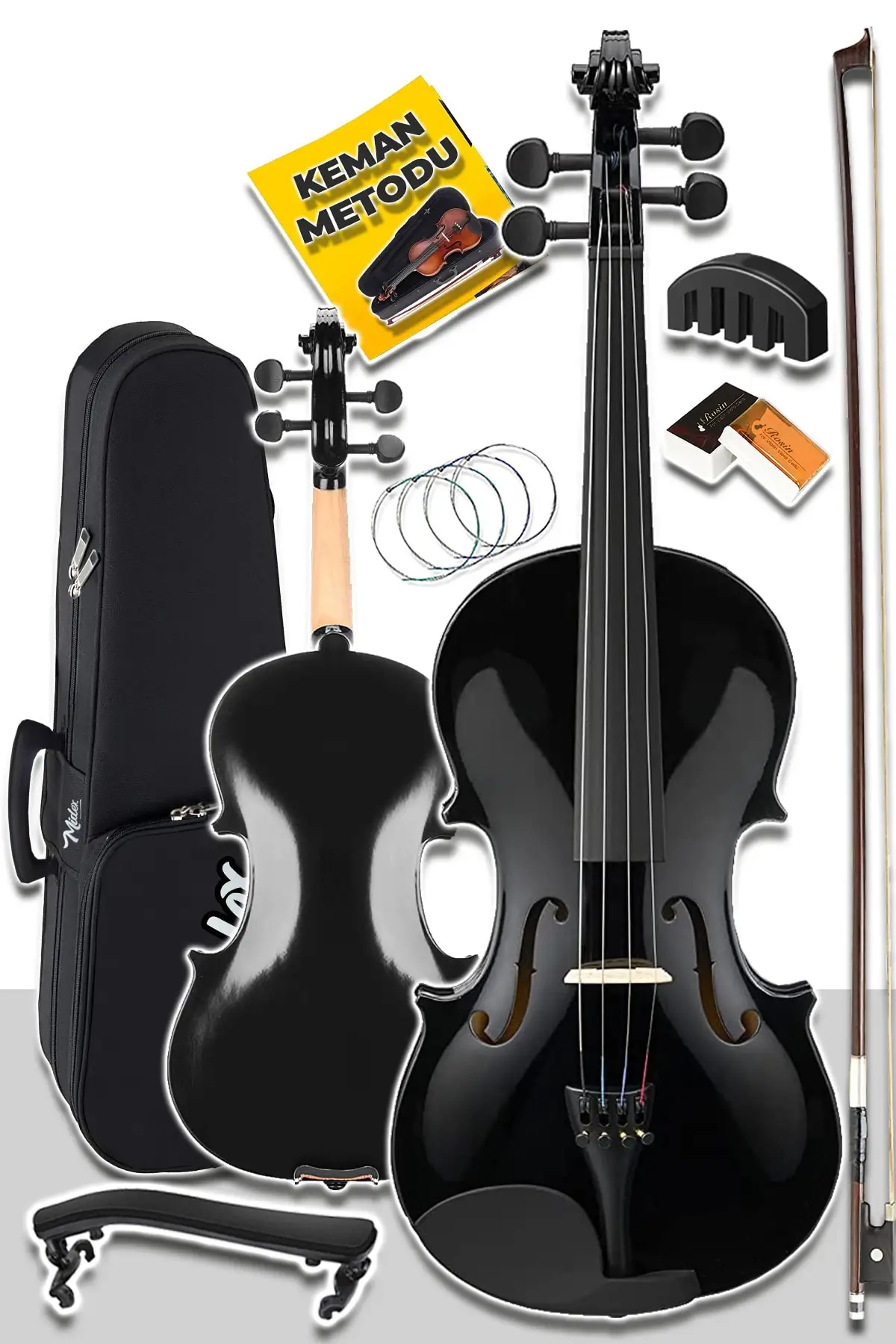 Full Black Set Violin 4/4 Cushion Resin Bag Silencer Wire Spring Music Instrument Accessories Set 
Full Black Set Violin 4/4 Cushion Resin Bag Silencer Wire Spring Music Instrument Accessories Set