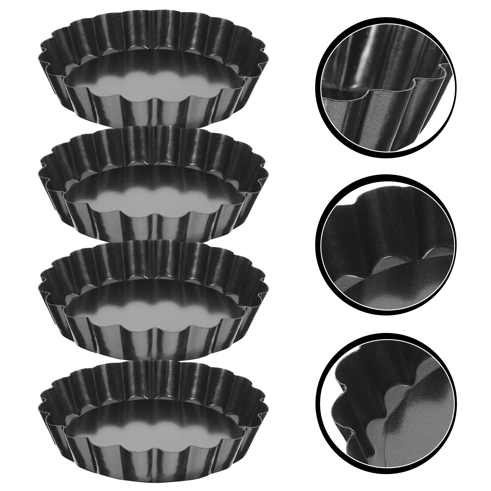 

8 Pcs Egg Tart Tray Kitchen Cooking Molds Pans with Removable Bottoms Flat Mini Cupcake Paper Cups Pie Baking