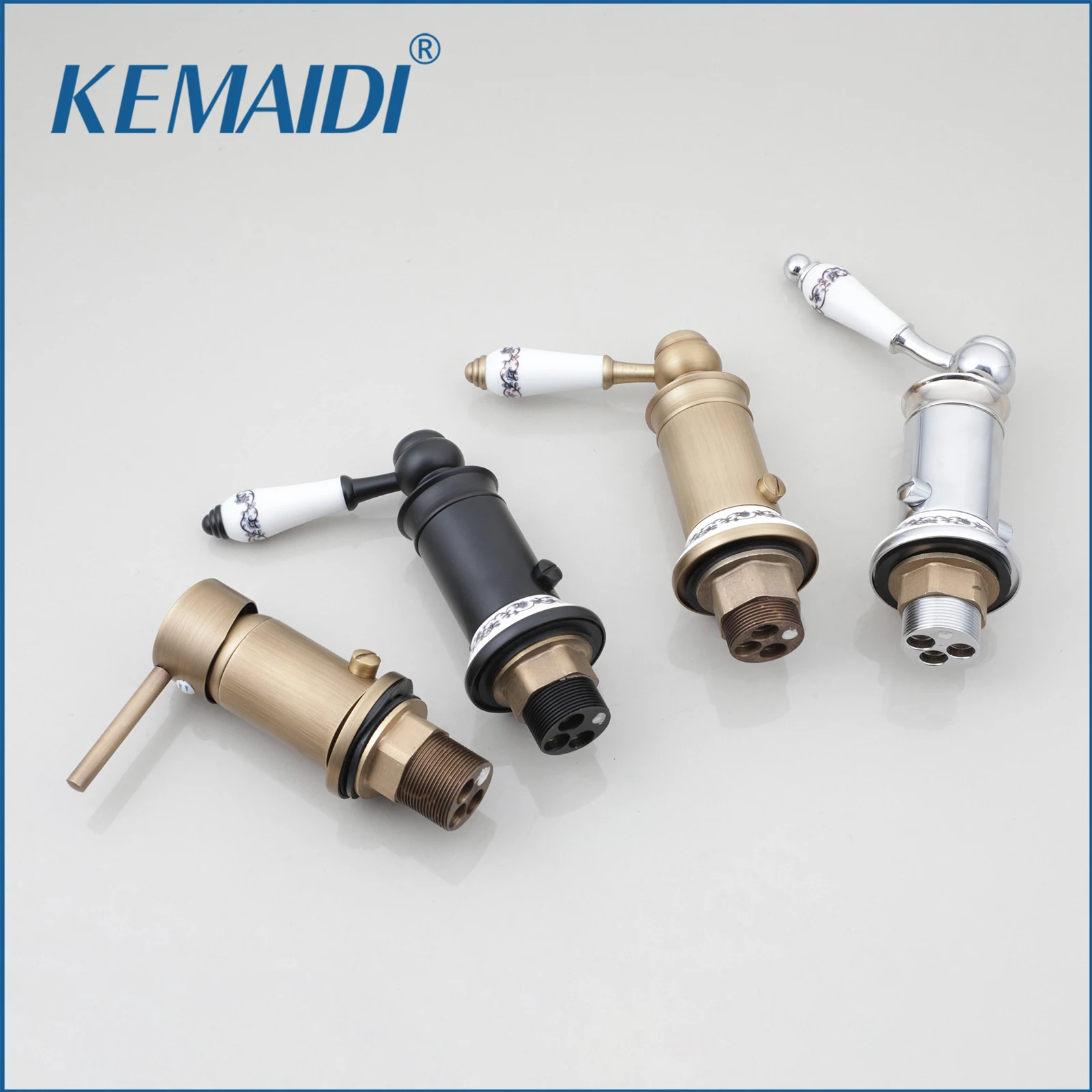 

KEMAIDI Antique Brass Bidet Faucet Hot Cold Water Control Valve Bathtub Faucet Switch Mixing Valve Tap For Toilet Deck Mounted