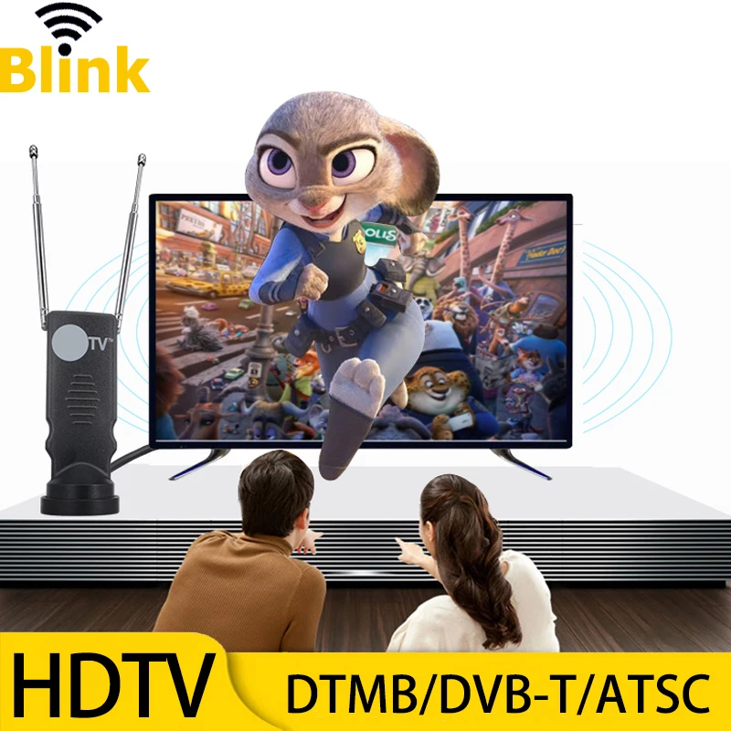

Home 4K Digital HDTV Telescopic Antenna 28dBi Amplifier DTMB/DVB-T/ATSC Satellite TV Receiver Indoor Free Channel Signal Booster