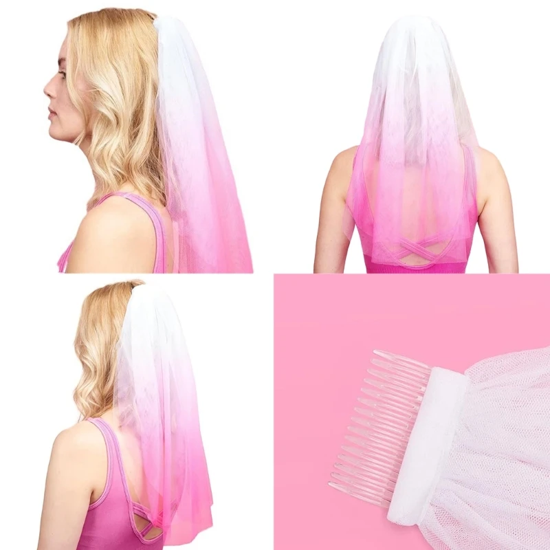 E15E Double Layer Veil for Bridal Shower Wedding Short Veil Hair Comb Headpiece for Beach Party Engagement Party Headdress
E15E Double Layer Veil for Bridal Shower Wedding Short Veil Hair Comb Headpiece for Beach Party Engagement Party Headdress