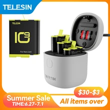 TELESIN Allin Box Battery Charger 1750mAh for GoPro Hero 10 9 Black 3 Ways Fast Charging Storage Batteries Accessories Kit TELESIN Allin Box Battery Charger 1750mAh for GoPro Hero 10 9 Black 3 Ways Fast Charging Storage Batteries Accessories Kit