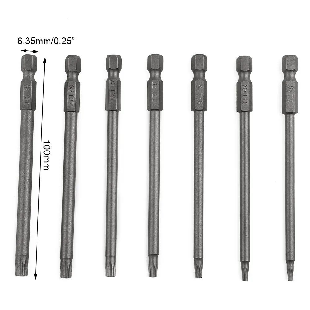Hand Tools Torx Screwdriver Bit Home 100mm 7pcs/Set Alloy Steel Anti-rust Hex Shank Hollow Precision Tool Silver
Hand Tools Torx Screwdriver Bit Home 100mm 7pcs/Set Alloy Steel Anti-rust Hex Shank Hollow Precision Tool Silver