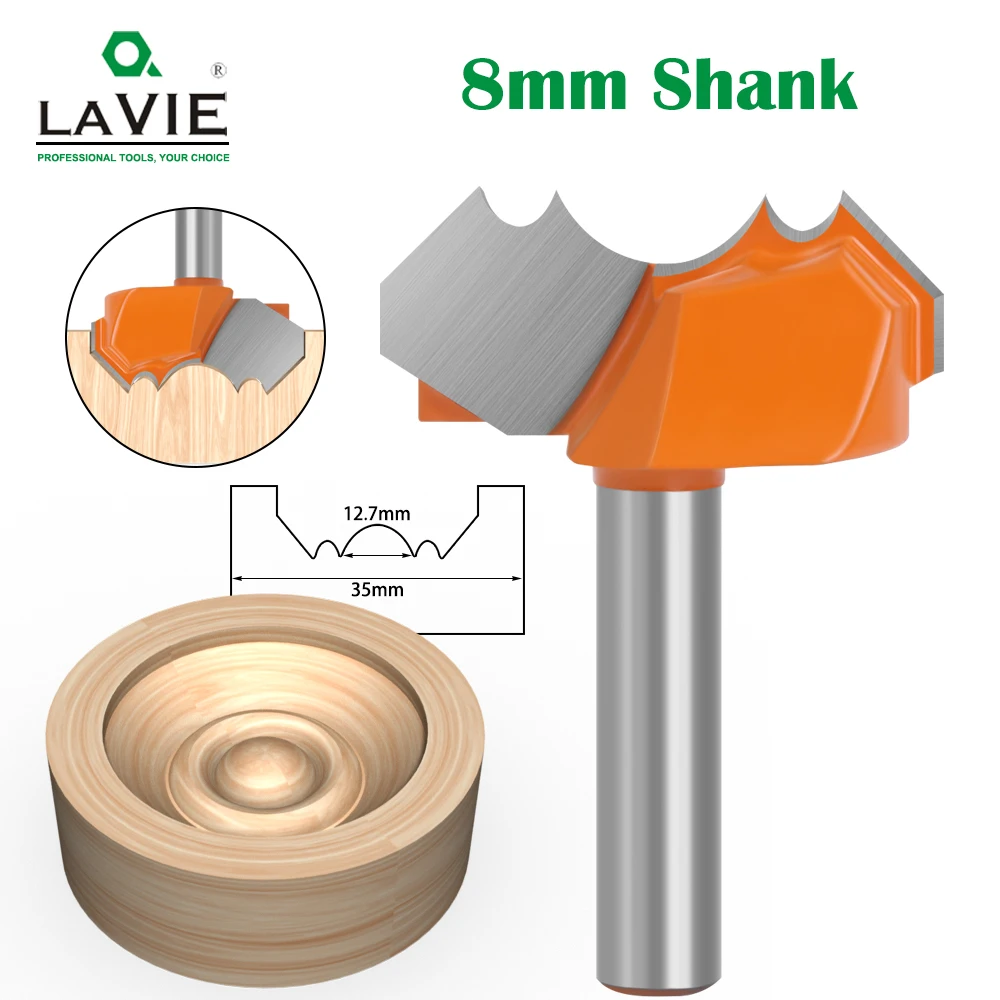 LAVIE 1pc 8mm Shank Classical Double Ball Flute Wood Router Bit C3 Carbide Woodworking Engraving Cutter Tools
LAVIE 1pc 8mm Shank Classical Double Ball Flute Wood Router Bit C3 Carbide Woodworking Engraving Cutter Tools