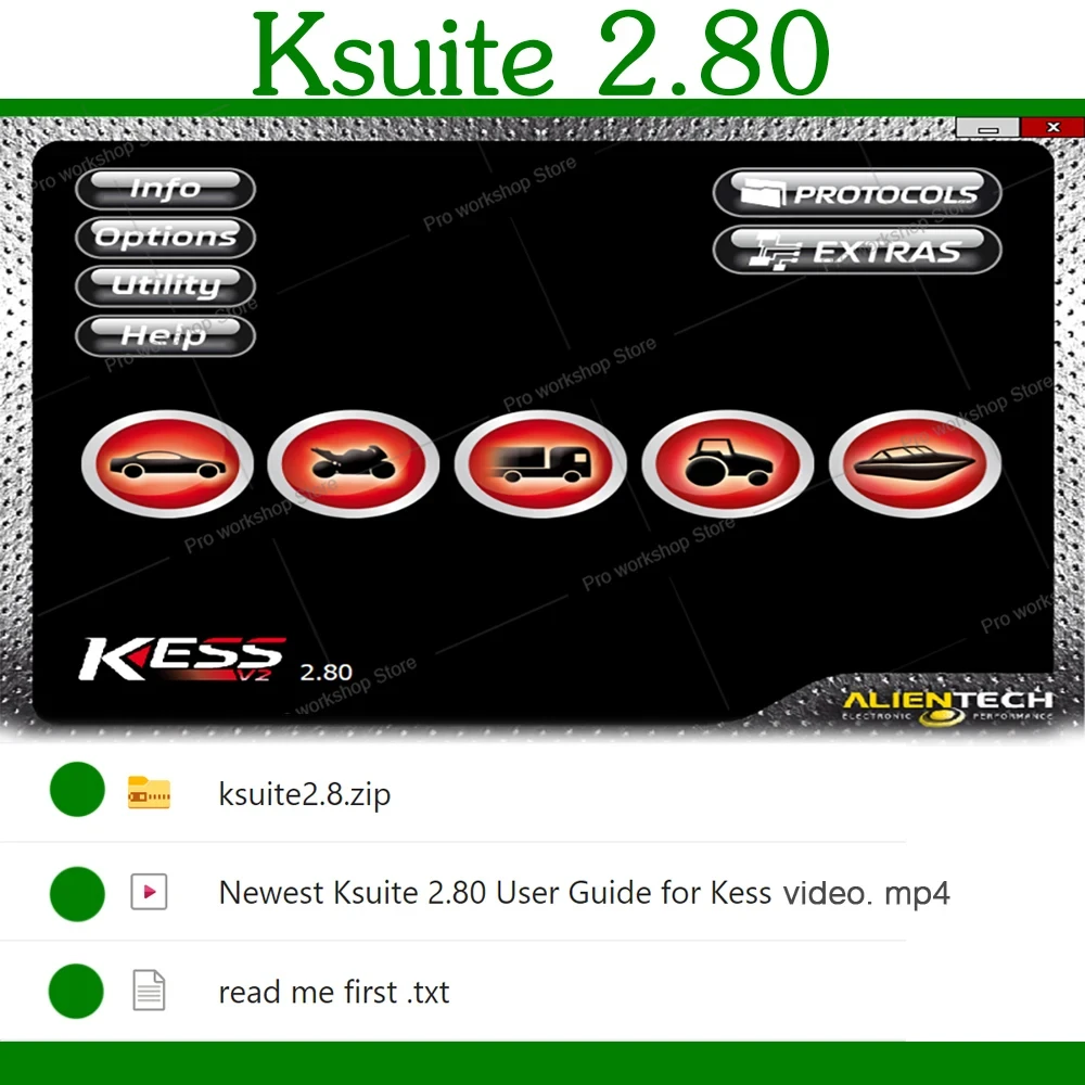 

Newest software Ksuite 2.80 work with K E S S V2 V5.017 RSA Error Unlock Corrected for Car Truck Bike Tractros EU Online Version