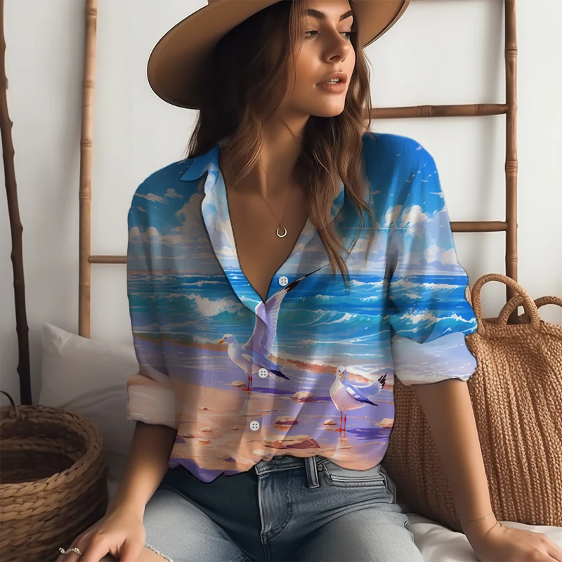 2023 Beach 3D Printed Shirt Female New Long -sleeved Shirt Spring and Autumn Outdoor Casual Shirt Fashion Classic Button Shirt
2023 Beach 3D Printed Shirt Female New Long -sleeved Shirt Spring and Autumn Outdoor Casual Shirt Fashion Classic Button Shirt