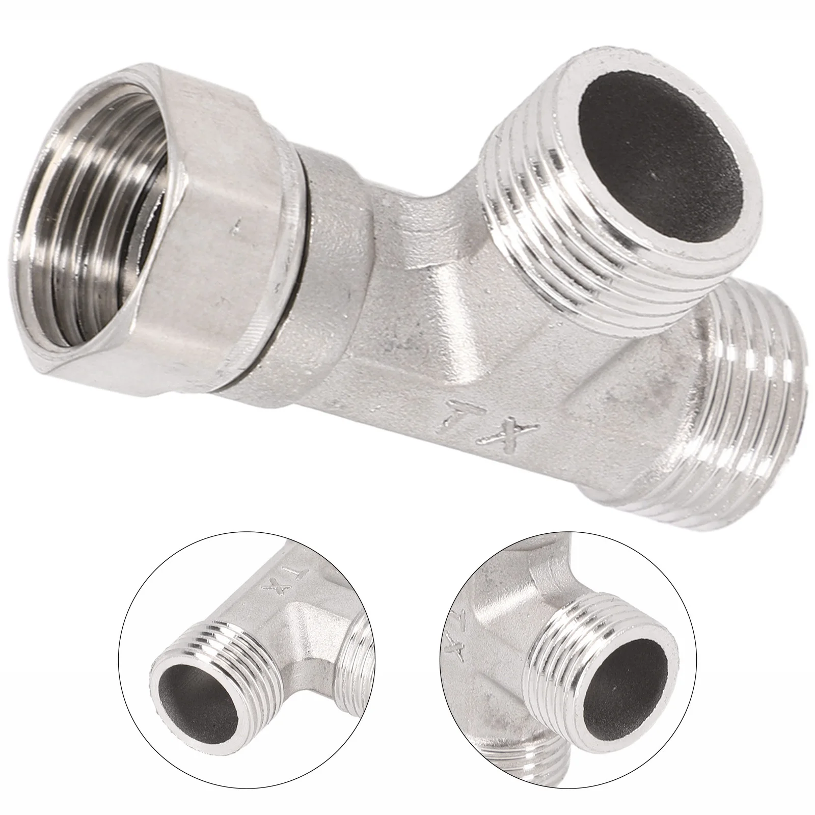 

3 Ways Valve Adapter T Adapter Bathroom 3 Ways Valve Easy To Install International 1/2\" Interface Safety Features