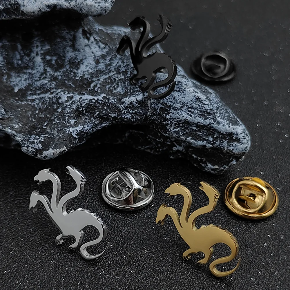 Personalized Animal Brooch Three-headed Dragon Stainless Steel Brooches Mens Suit Shirt Lapel Pins Birthday Party Collar Badge
Personalized Animal Brooch Three-headed Dragon Stainless Steel Brooches Mens Suit Shirt Lapel Pins Birthday Party Collar Badge