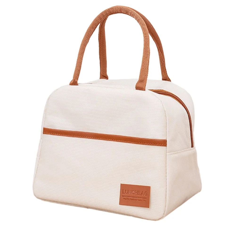 Insulated Aluminum Foil Lunch Bag Stylish Oxford Cloth Lunch Box Storage Wide Opening Design Stain resistant Beige Color
Insulated Aluminum Foil Lunch Bag Stylish Oxford Cloth Lunch Box Storage Wide Opening Design Stain resistant Beige Color
