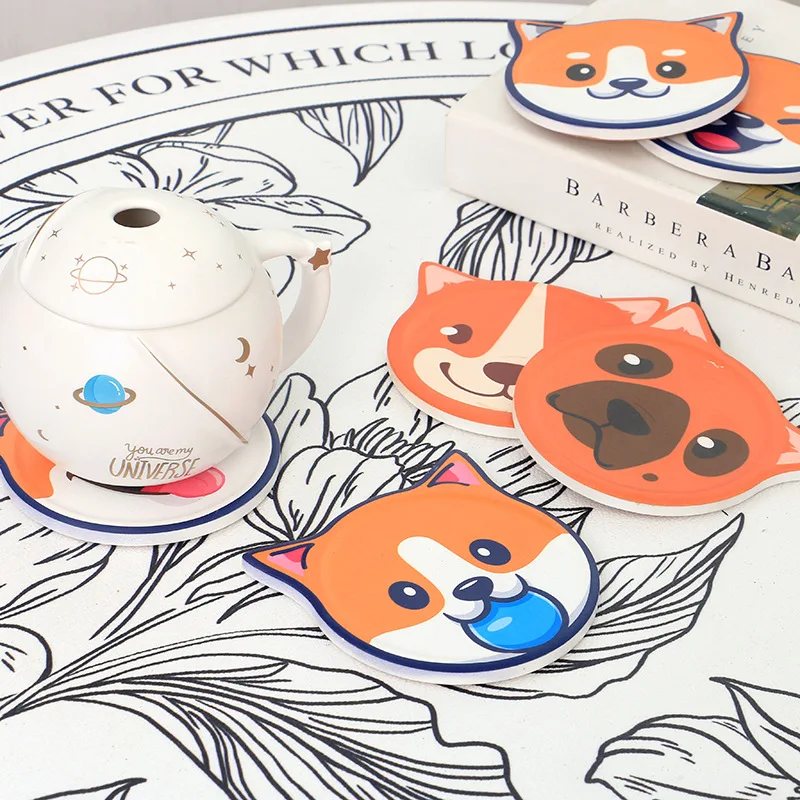 6pcs Creative Cartoon Cute Dog Ceramic Coasters with Cork Base Heat Resistant Drink Coaster,Unique Gift for Dog Lovers
6pcs Creative Cartoon Cute Dog Ceramic Coasters with Cork Base Heat Resistant Drink Coaster,Unique Gift for Dog Lovers