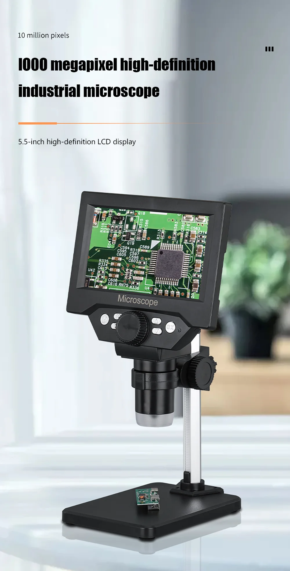 Generic G1000 11000X 5.5 Inch HD Portable Digital Electron Microscope