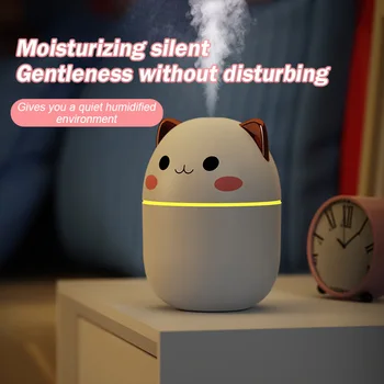 귀여운 미니 아로마 테라피 가습기 디퓨저, 에센셜 오일 디퓨저, 가정용 자동차 공기 청정기, 250ml