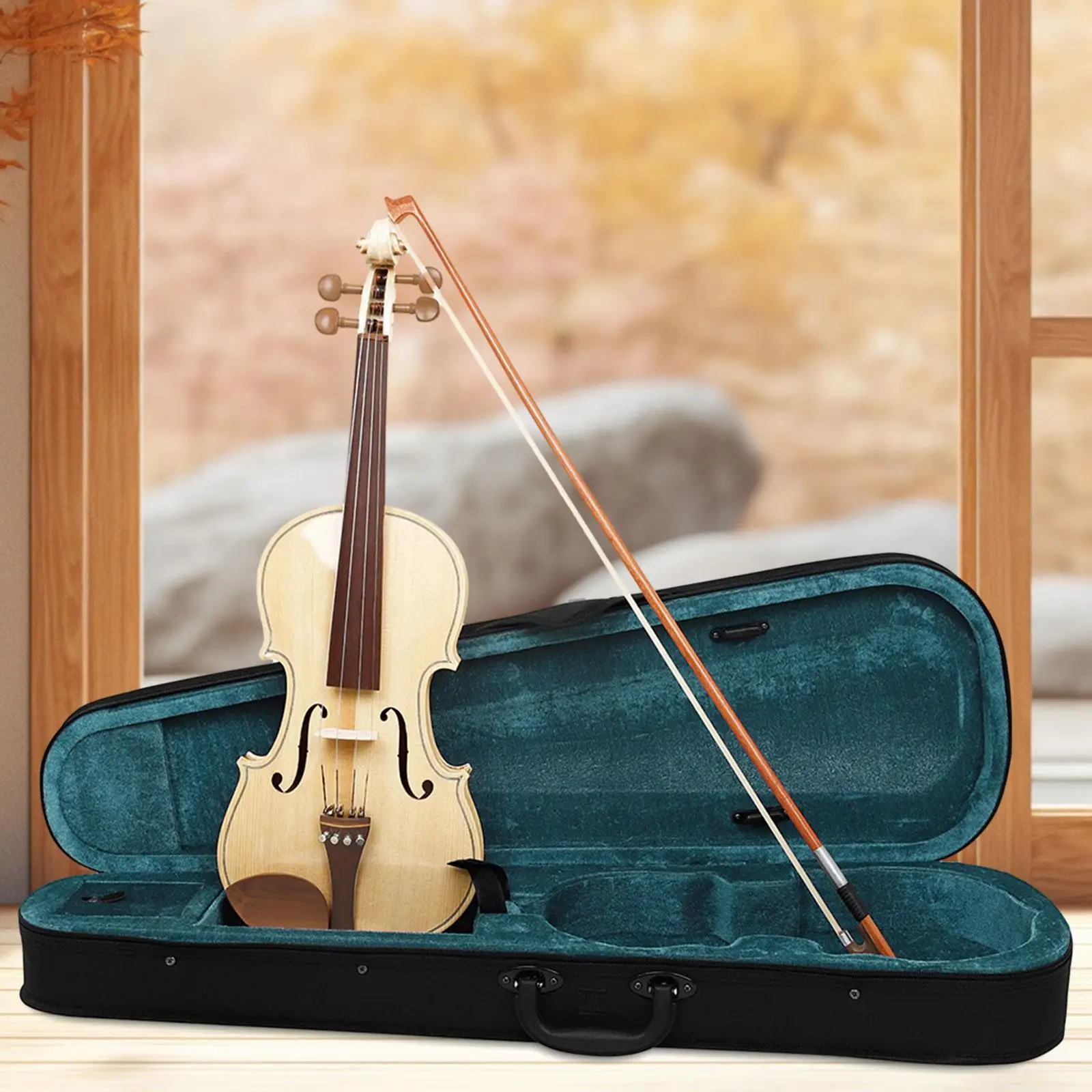 

4/4 Violin Portable with Case Professional Stringed Musical Instruments Starter Kits for Beginner Beginners Students Teens Gifts