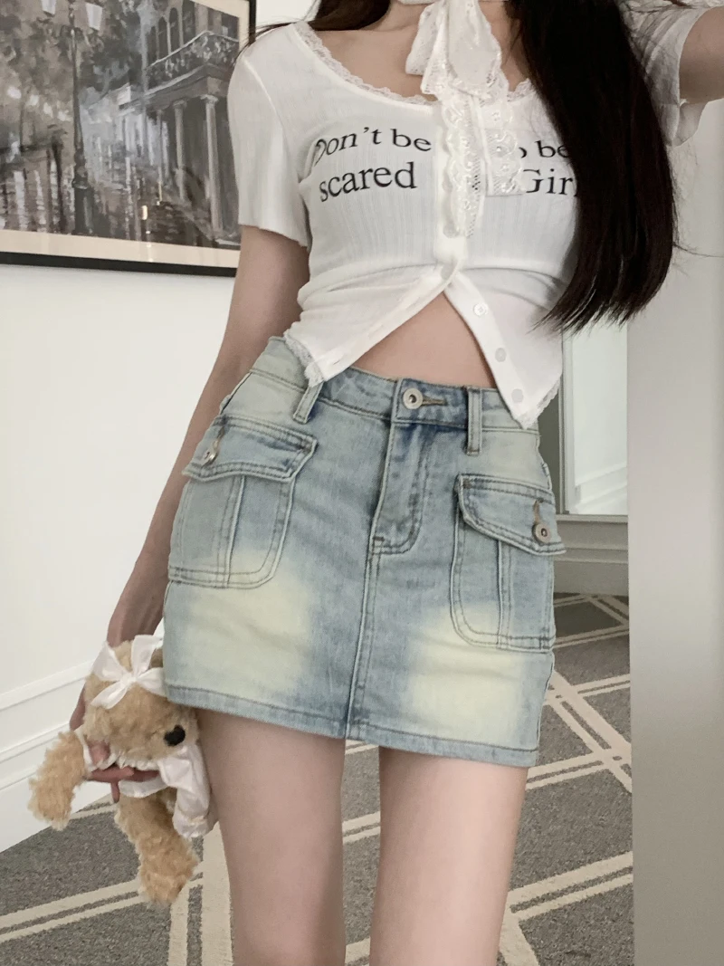 Slergiri Summer Sexy Bodycon Jean Skirt Women 2024 New Fashion Korean Vintage 90s Y2k Stretch High Waist Cargo Mini Denim Skirts
Slergiri Summer Sexy Bodycon Jean Skirt Women 2024 New Fashion Korean Vintage 90s Y2k Stretch High Waist Cargo Mini Denim Skirts