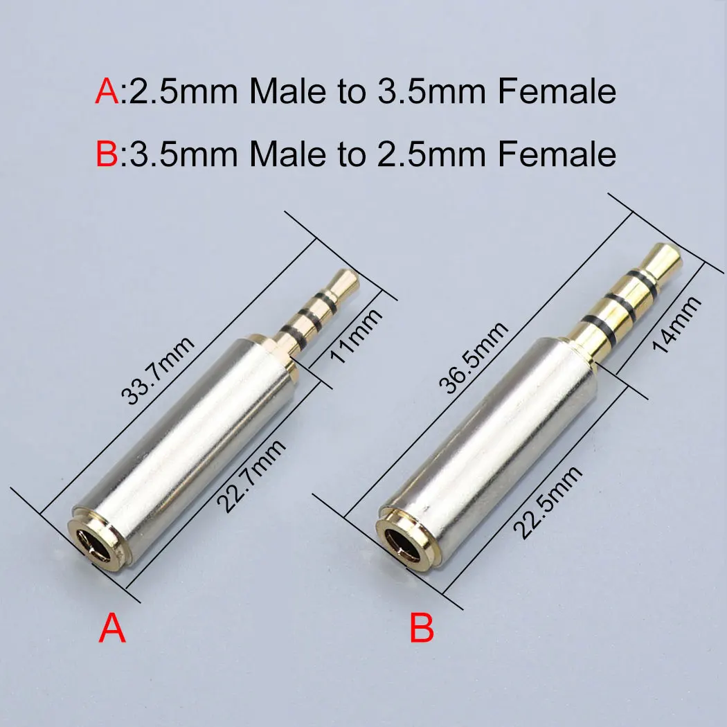 JCD 2PCS Aux Cable Converter 3.5mm to 2.5mm /2.5 mm to 3.5 mm Audio Adapter Stereo Headphone Amplifier Microphone Jack JCD 2PCS Aux Cable Converter 3.5mm to 2.5mm /2.5 mm to 3.5 mm Audio Adapter Stereo Headphone Amplifier Microphone Jack