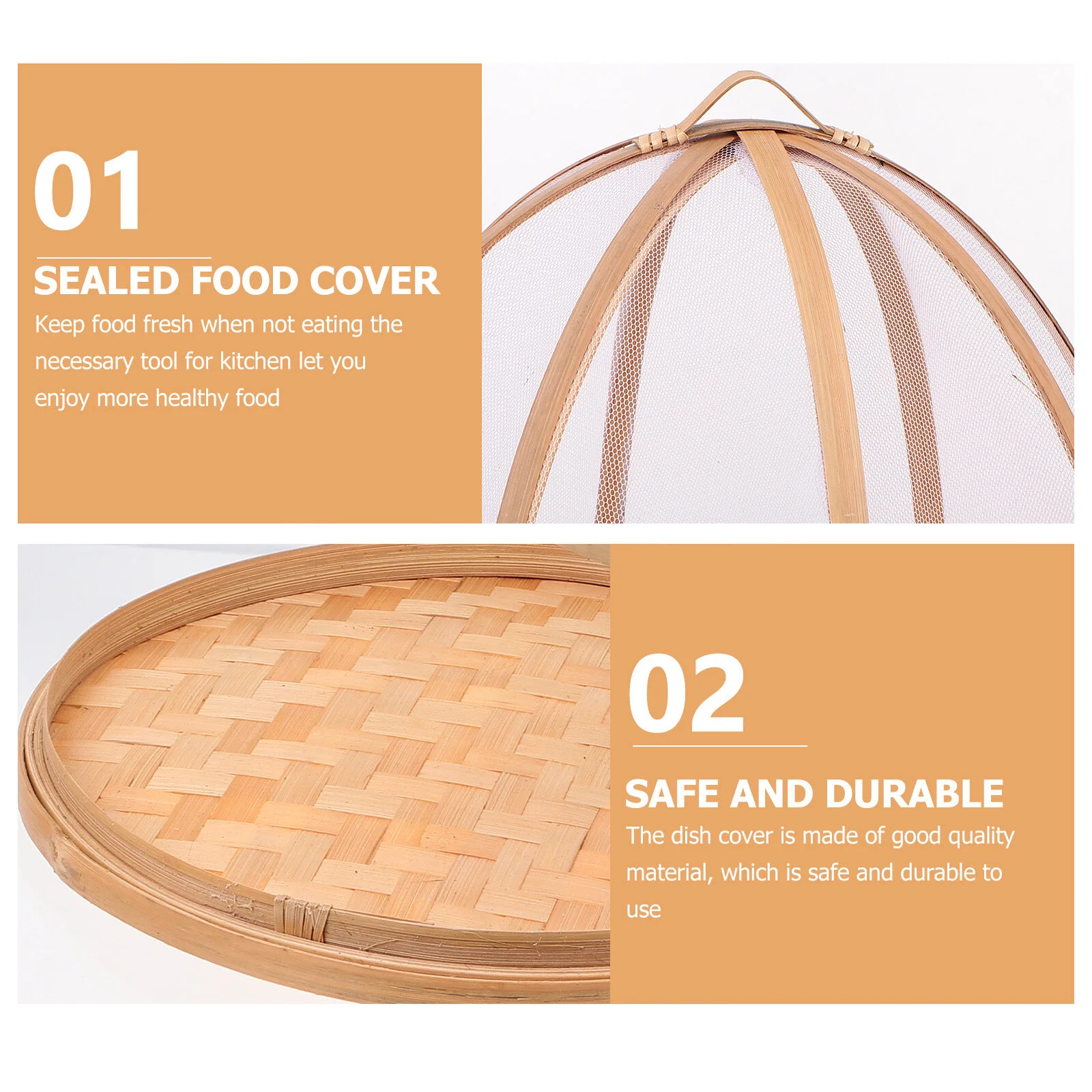 

Mosquito Cover Woven Storage Basket Lid Round Kitchen Food Decorate Dish Tool Bamboo Weaving Practical Tent