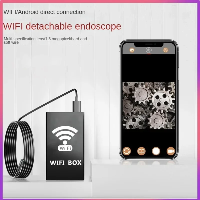 

Wireless wifi industrial endoscope 8mm lens automotive pipe endoscope tool car repair IP68 waterproof video detector