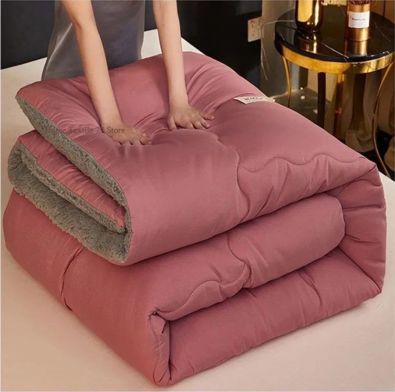 Quilt, lamb plush, thickened winter quilt, warm sheet, double person cotton quilt, student dormitory, spring, autumn, winter
Quilt, lamb plush, thickened winter quilt, warm sheet, double person cotton quilt, student dormitory, spring, autumn, winter