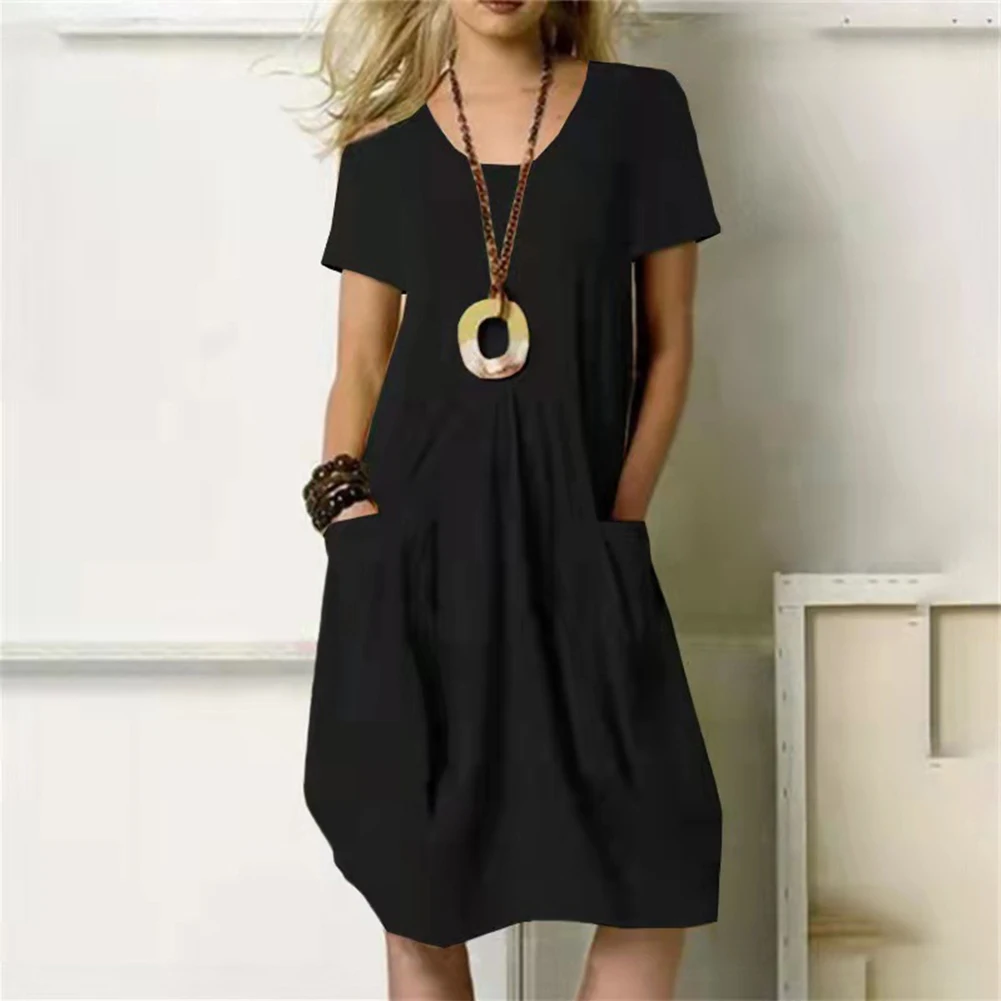 Skirt Women Dress Black/Army Green/Orange Casual Crew Neck Fit Ladies Loose Short Sleeve Solid Color Brand New
Skirt Women Dress Black/Army Green/Orange Casual Crew Neck Fit Ladies Loose Short Sleeve Solid Color Brand New
