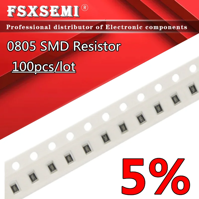

100pcs 0805 5% Resistors SMD 1/8W chip resistor 0R ~ 10M ohm 0 10R 100R 220R 330R 470R 1K 4.7K 10K 47K 100K 0 10 100 330 470 ohm