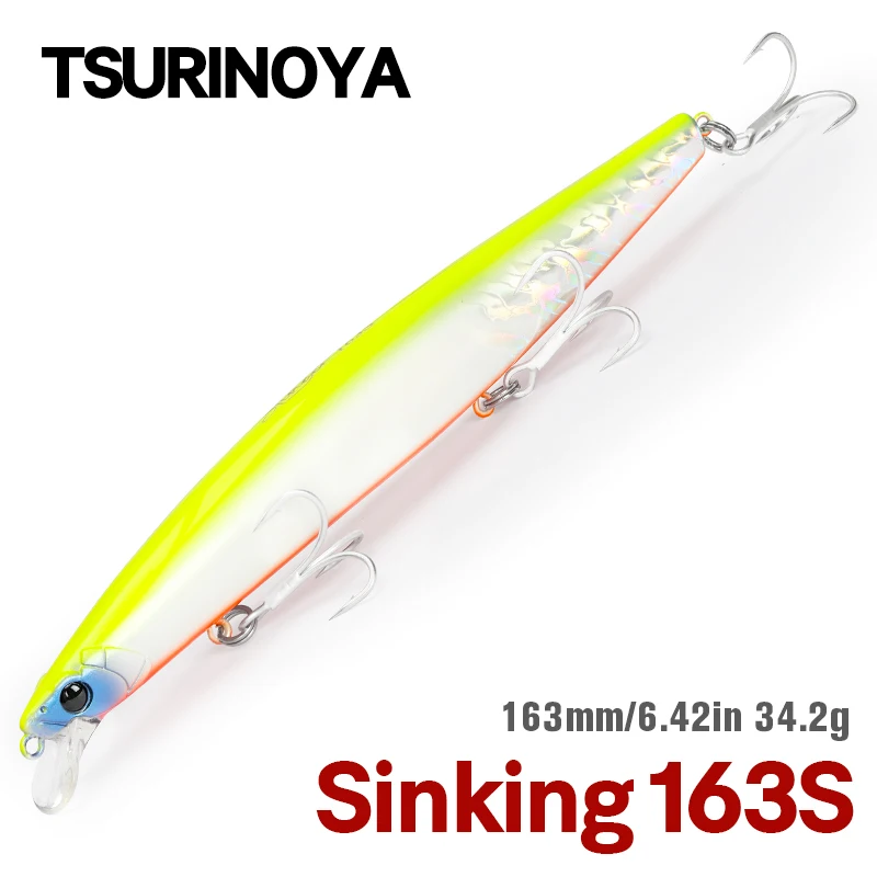 TSURINOYA STINGER 163S Ultra Long Casting Sinking Saltwater Minnow 163mm 34.2g Sea Fishing Lure Artificial Large Hard Baits
TSURINOYA STINGER 163S Ultra Long Casting Sinking Saltwater Minnow 163mm 34.2g Sea Fishing Lure Artificial Large Hard Baits