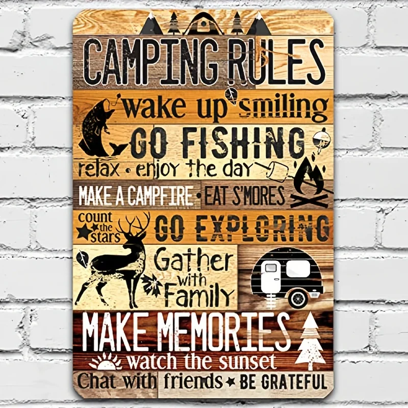 Metal Sign Camping Rules Durable Metal Sign Use Indoor/Outdoor Makes Funny Trailer And Camp Decor Under 12x8in
Metal Sign Camping Rules Durable Metal Sign Use Indoor/Outdoor Makes Funny Trailer And Camp Decor Under 12x8in