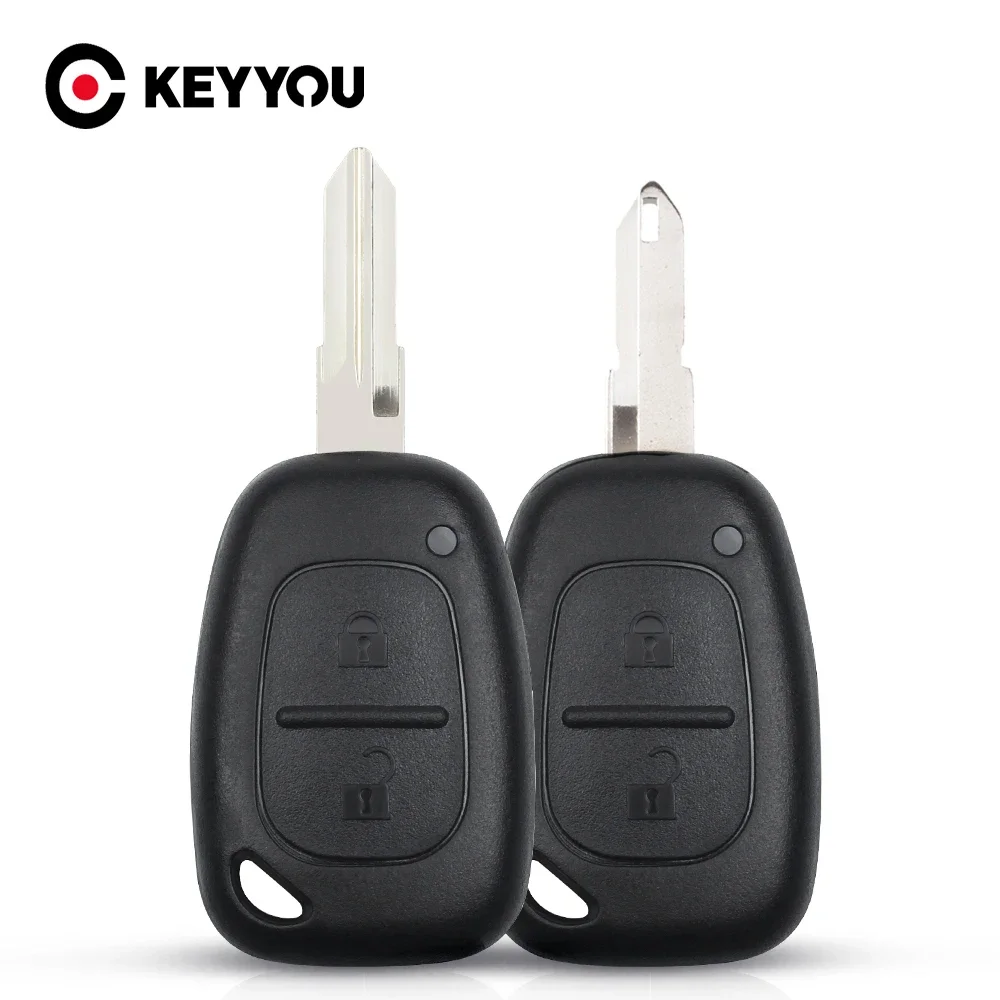 

KEYYOU 2 Button Remote Key Blank Shell Case Fob For NISSAN Vivaro Movano Renault Traffic KANGOO Car Key Replacement