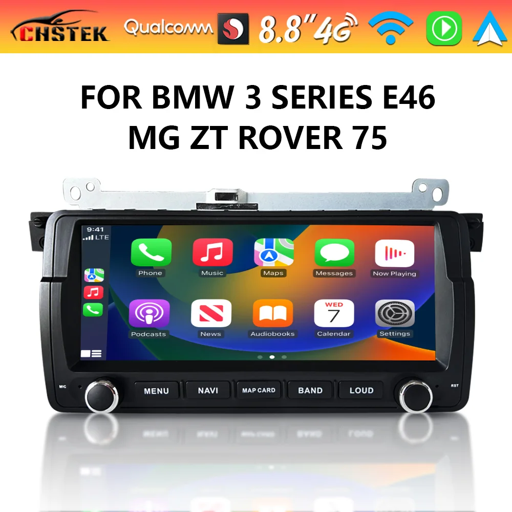 CHSTEK Qualcomm Car Radio Android 13 Auto For BMW M3 3 Series E46 Rover 75 MG Carplay WIFI 4G Bluetooth GPS Navigation Speaker
CHSTEK Qualcomm Car Radio Android 13 Auto For BMW M3 3 Series E46 Rover 75 MG Carplay WIFI 4G Bluetooth GPS Navigation Speaker