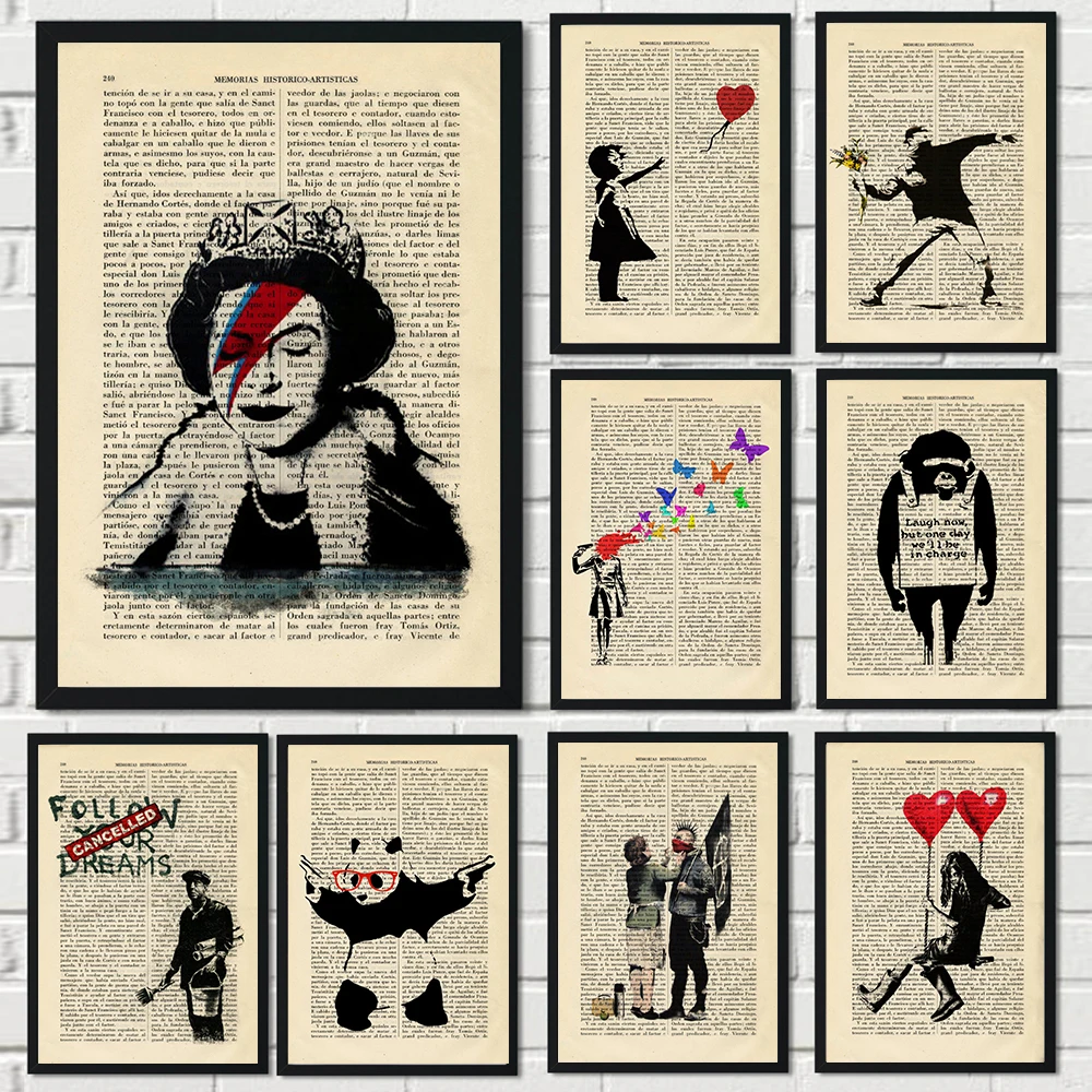 Vintage Balloon Girl Wall Art Poster Classic Panda Monkey Queen England Home Decor Canvas Painting Room Decoration Mural Print
Vintage Balloon Girl Wall Art Poster Classic Panda Monkey Queen England Home Decor Canvas Painting Room Decoration Mural Print