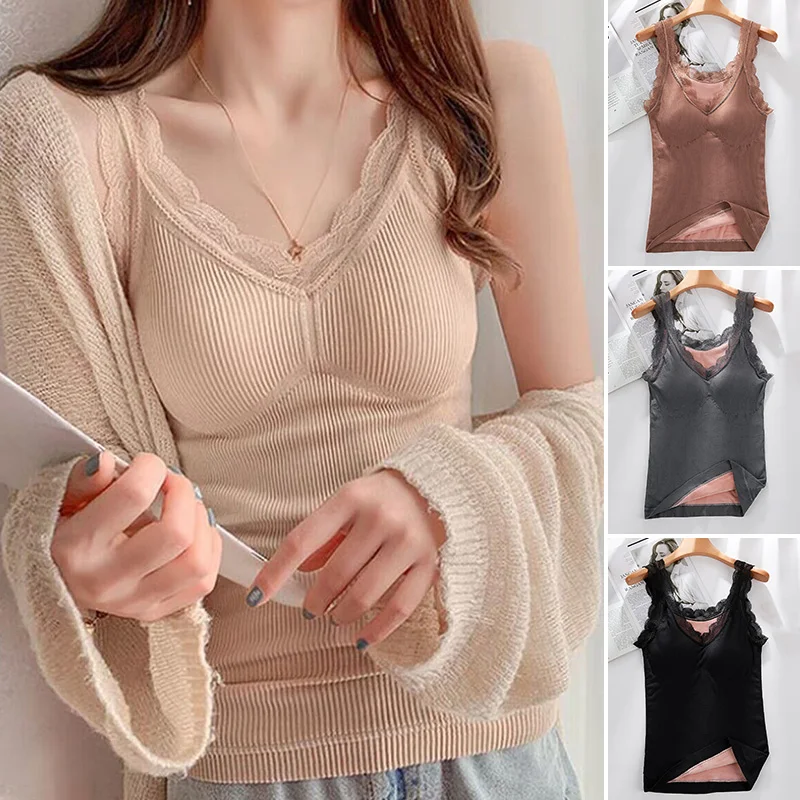 1PC Inner Wear Undershirt Lace Thermo Shirt Plush Lined Thermal Vest Top Clothing Women Intimate Winter
1PC Inner Wear Undershirt Lace Thermo Shirt Plush Lined Thermal Vest Top Clothing Women Intimate Winter