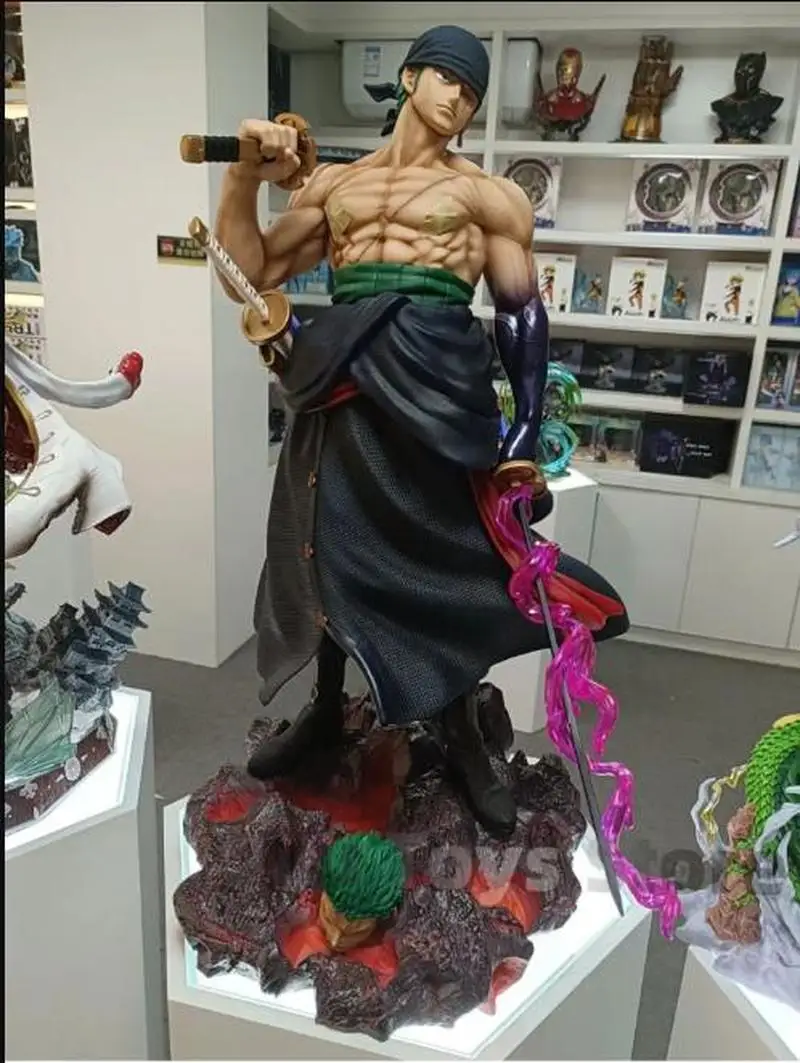 

Large One Piece 46cm Sauron Extra Gk Carry A Knife 5 Head Carving Anime Figures Limited Edition Collectible Ornament Model Toys