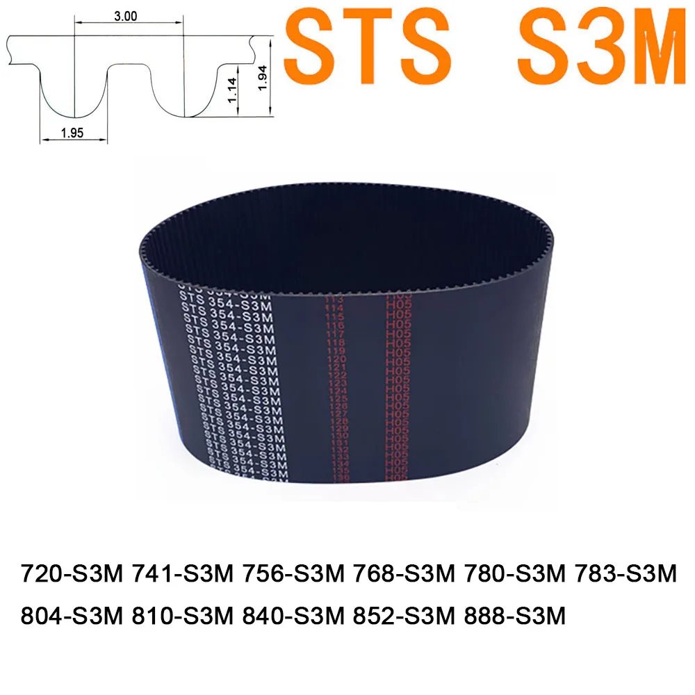 STS S3M Rubber Timing Belt Pitch 3mm Width 6 10 15 20mm Length 720 741 756 768 780 783 804 810 840 852 888mm
STS S3M Rubber Timing Belt Pitch 3mm Width 6 10 15 20mm Length 720 741 756 768 780 783 804 810 840 852 888mm