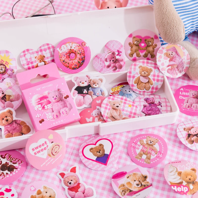 45Pcs Mini Box stickers Material literary Cartoon Bear Scrapbooking Hand Account Base Diary pink School Supplies
45Pcs Mini Box stickers Material literary Cartoon Bear Scrapbooking Hand Account Base Diary pink School Supplies