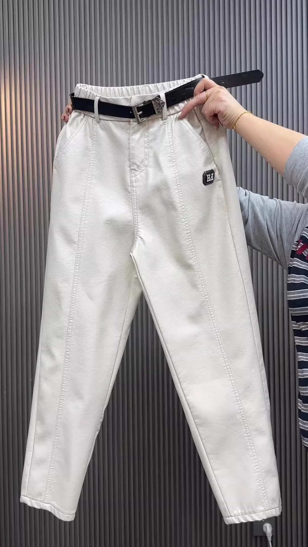 Fashion Y2k Leather Pants High Quality PU Casual Straight Leg Pant Loose Slimming Plus Size Highs Waist Haren Trousers Women 35 S78d0d3d177d0418689944889224c93518