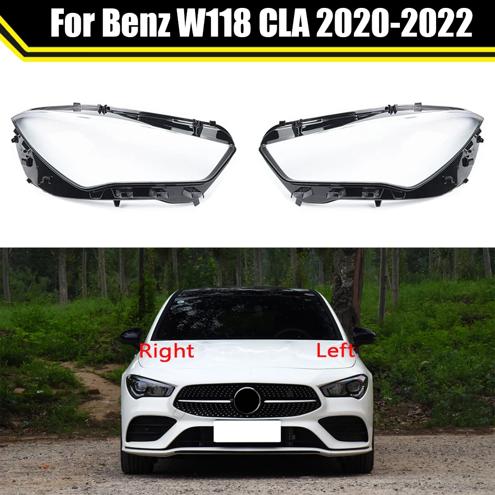 

Car Front Headlamp Caps For Mercedes-Benz W118 CLA 2020 2021 2022 Headlight Cover Auto Transparent Lampshade Lamp Lens Shell