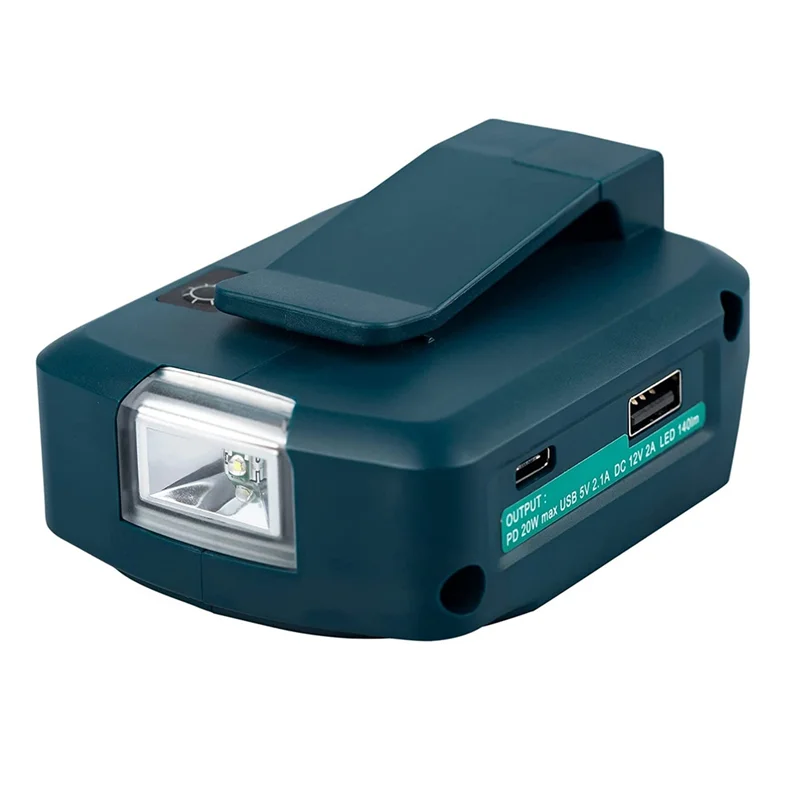 

For Makita ADP05 14.4V/18V Lion Battery USB/Type-C Converter Port with LED Light Spotlight Outdoor Light for Makita