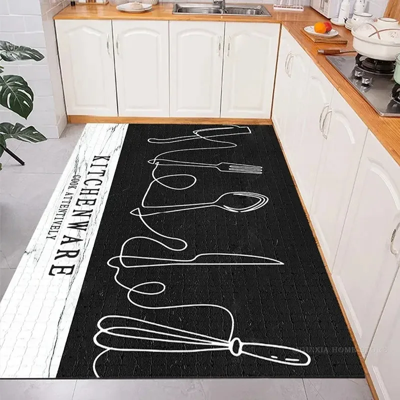 

Kitchen Large Rug Pvc Waterproof Floor Mat Non-slip Leather Carpet Oil-proof Foot Mats Cartoon Area Rugs Alfombra Cocina 주방 카펫