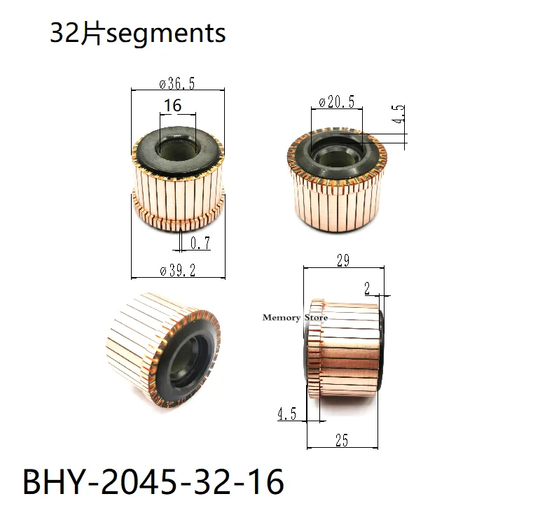 

10pcs 36.5x16x25(29)mm 32P Copper Bars Alternator Electric Motor Commutator,BHY-2045-32-16