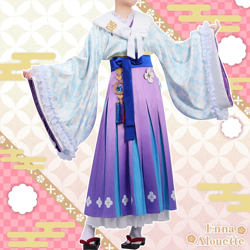 

COS-HoHo Vtuber Nijisanji Enna Alouette Near Year Kimono Gorgeous Game Suit Cosplay Costume Halloween Party Role Play Outfit