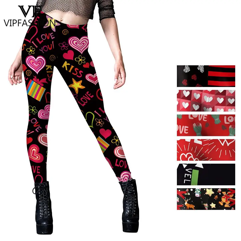 VIP FASHION Women Leggings Valentines Day Love Heart Stripe Print Workout Pants Slim Fitness New Year Gym Stretch Leggins Mujer
VIP FASHION Women Leggings Valentines Day Love Heart Stripe Print Workout Pants Slim Fitness New Year Gym Stretch Leggins Mujer