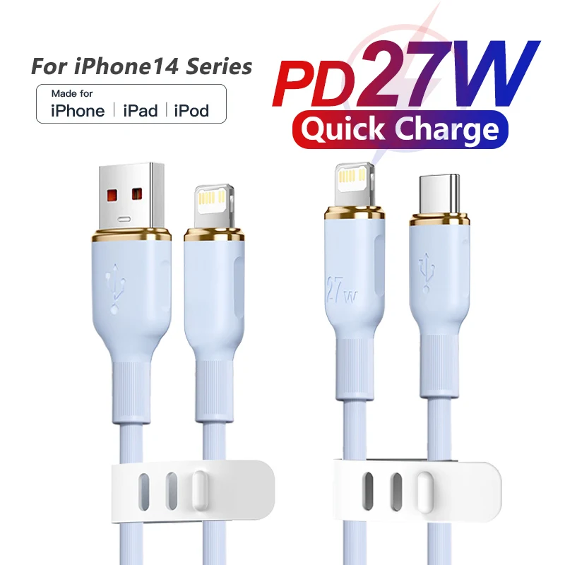 27W PD USB Charging Liquid Silicone Cable For Apple iPhone 14 13 12 11 Pro Max Fast Charger X XR 7 8 Plus Type C Cable
27W PD USB Charging Liquid Silicone Cable For Apple iPhone 14 13 12 11 Pro Max Fast Charger X XR 7 8 Plus Type C Cable