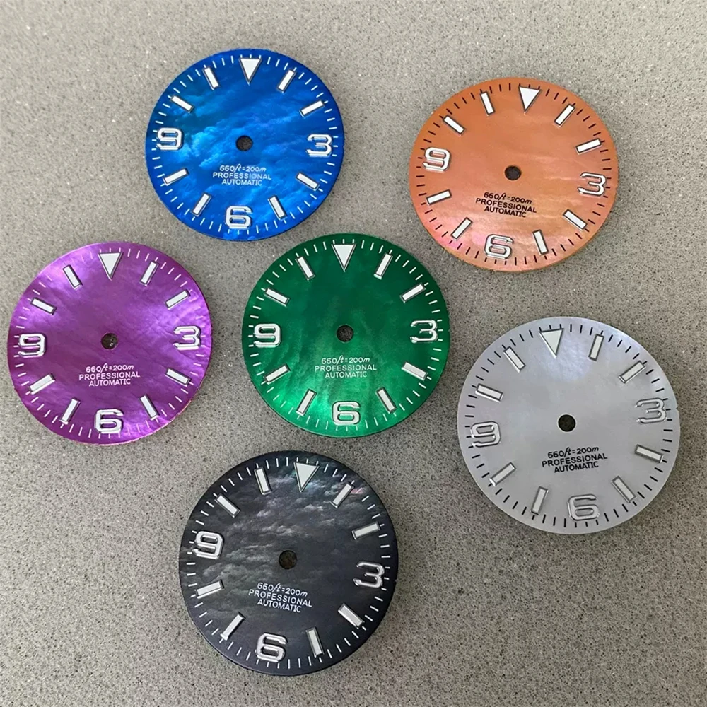 NH35 Dials 3/6/9 Number Nails 28.5mm Green Luminous Watch Dial for NH35/NH36 Automatic Movement Watch Modification Parts
NH35 Dials 3/6/9 Number Nails 28.5mm Green Luminous Watch Dial for NH35/NH36 Automatic Movement Watch Modification Parts