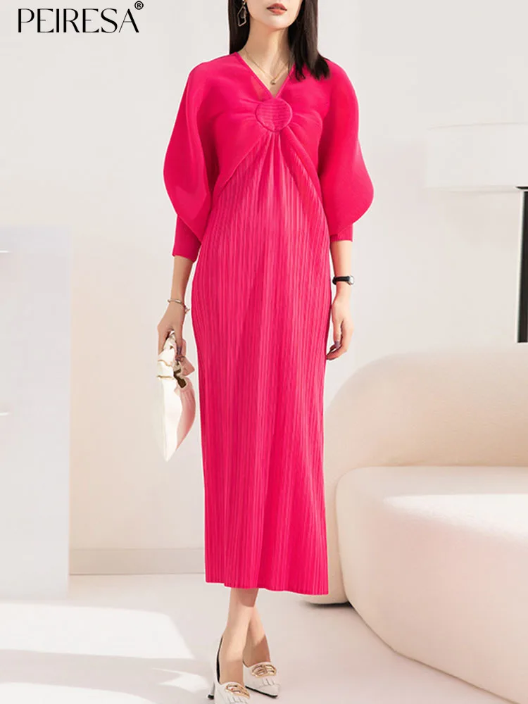 PEIRESA Miyake Luxury Pleated Dress Women 2023 Fashion Summer V Neck Batwing Sleeve Loose Elegant Midi Dresses Female Clothing
PEIRESA Miyake Luxury Pleated Dress Women 2023 Fashion Summer V Neck Batwing Sleeve Loose Elegant Midi Dresses Female Clothing